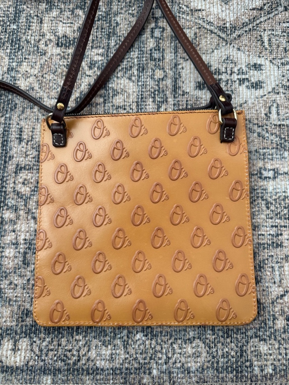 Dooney & Bourke Tan and Dark Brown Embossed Crossbody Bag - Picture 3 of 3